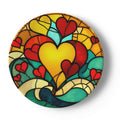 China Plates with Gold and Red Stained Glass Hearts