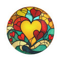 Ornamental Bowl with Hearts in a Stained Glass Design